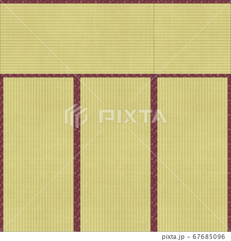 花柄の縁の畳 四畳半 不祝儀敷きのイラスト素材