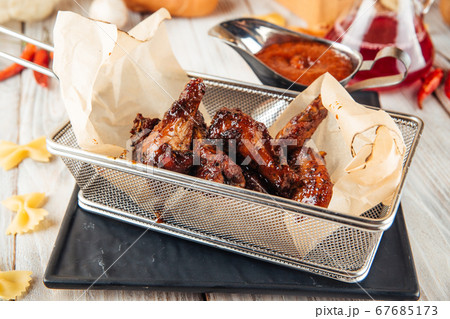 Beer appetizer roasted buffalo chicken wings Beer appetizer roasted buffalo chicken wings 67685173