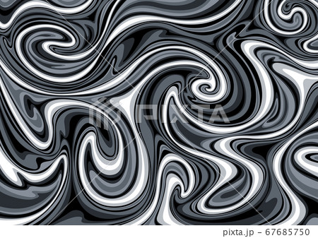黒いマーブル模様 墨流しのイラスト素材