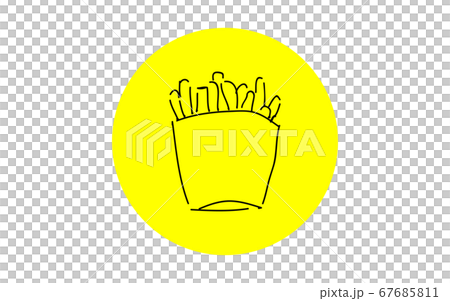 アナログ手書き風のゆるいタッチのアイコン ポテトのイラスト素材