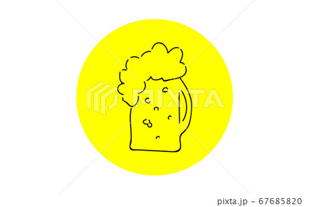 アナログ手書き風のゆるいタッチのアイコン：ビール 67685820