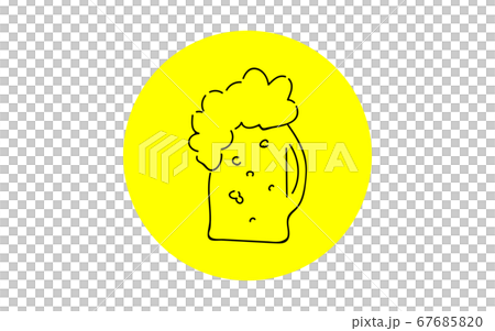 アナログ手書き風のゆるいタッチのアイコン：ビール 67685820