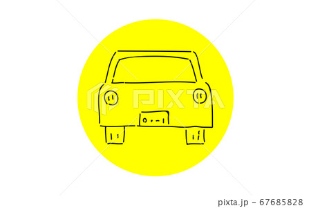 アナログ手書き風のゆるいタッチのアイコン：自動車 67685828