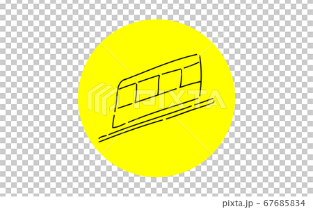 アナログ手書き風のゆるいタッチのアイコン リニアモーターカーのイラスト素材