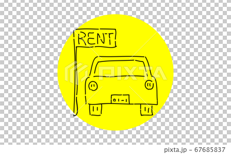 アナログ手書き風のゆるいタッチのアイコン：レンタカー 67685837