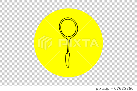 アナログ手書き風のゆるいタッチのアイコン テニスラケットのイラスト素材 67685866 Pixta
