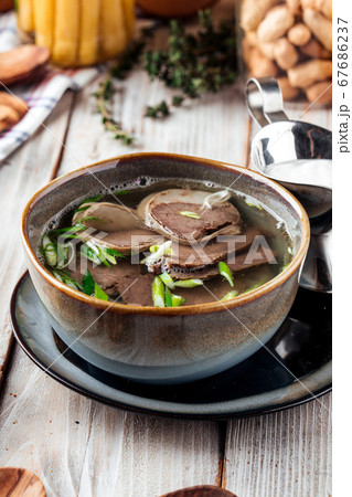 Kazakh soup sorpa kazy horse meat sausage broth Kazakh soup sorpa kazy horse meat sausage broth 67686237