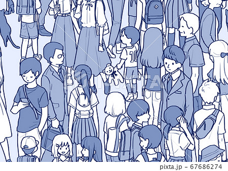 密集する人々　シームレス 67686274