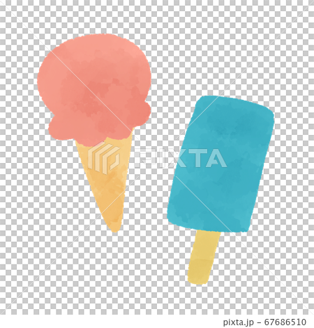水彩風アイスのイラスト 67686510