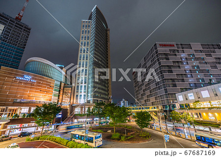 日本の川崎都市景観 川崎駅前を望む(夜景) 日本の川崎都市景観 川崎駅前を望む(夜景) 67687169
