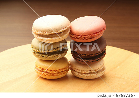 フランスのお菓子 マカロンの写真素材