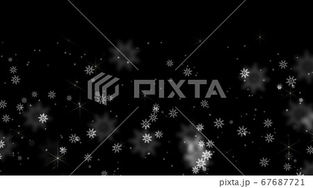 雪やその結晶が降る冬のイメージ 67687721
