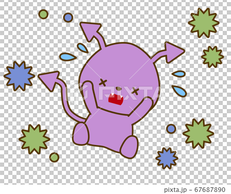 除菌されるウイルスイラスト 67687890