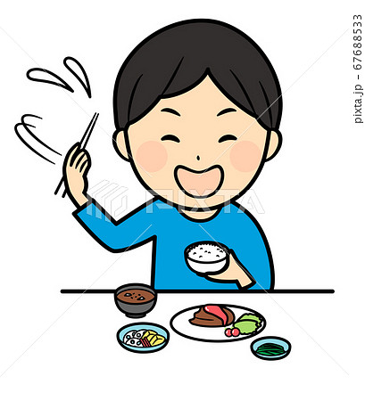 良くない食べ方例　振り上げ箸 67688533