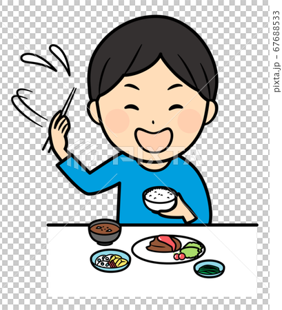 良くない食べ方例　振り上げ箸 67688533