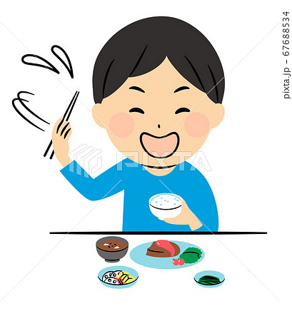 良くない食べ方例　振り上げ箸 67688534
