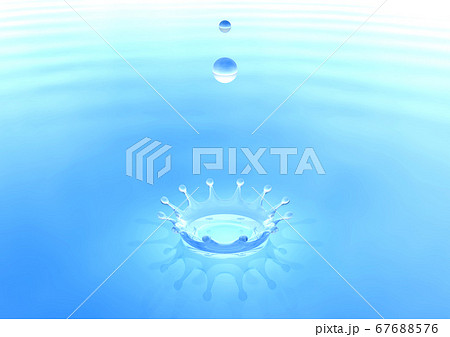 雫とウォータークラウンと水面のイラスト素材