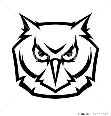 Mascot Stylized Owl Head Stock Illustration