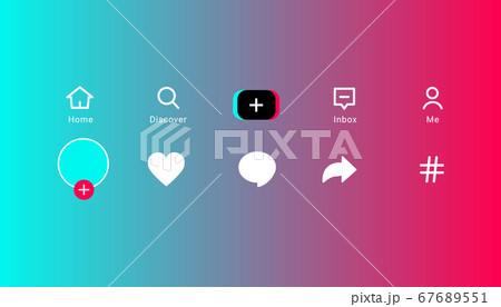 Tiktok color icon app. Social media template on Tiktok color icon app. Social media template on 67689551