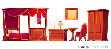 Wooden furniture for old luxury bedroom 67689839