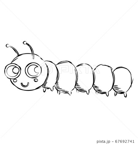 Isolated Cute Worm Cartoonのイラスト素材 Isolated Cute Worm Cartoonのイラスト素材