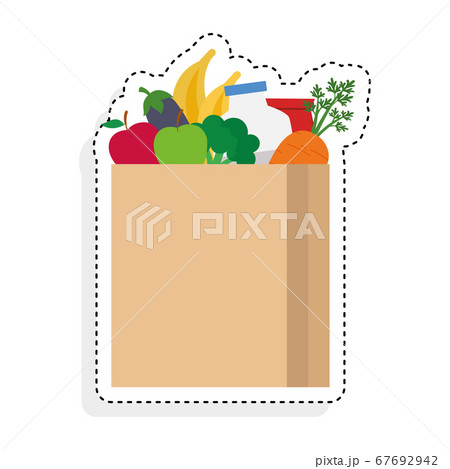 Sticker of a grocery bag icon 67692942