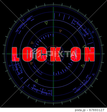 ロックオン Lock On レーダー画面 ターゲットのイラスト素材