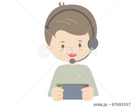 A man wearing a headset and playing a game 67693357