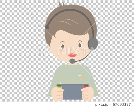 A man wearing a headset and playing a game 67693357