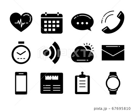 Fitness icons tracker technology data  67695810