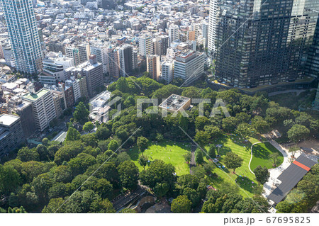東京都庁南展望台から見た新宿中央公園 東京都庁南展望台から見た新宿中央公園 67695825
