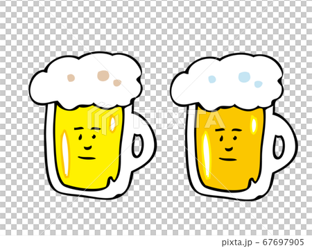 ビールのキャラクター 2パターン のイラスト素材