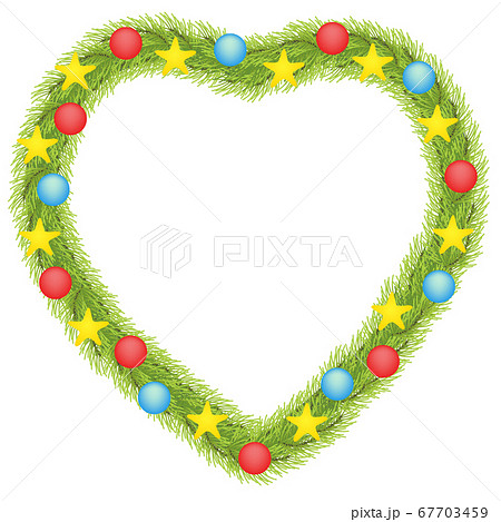 デザイン フレーム素材 イラスト ハートのリース 1 のイラスト素材