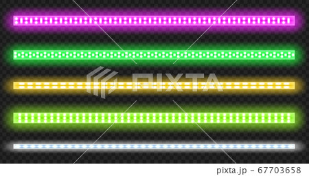Vector set of led strips with neon glow effect Vector set of led strips with neon glow effect 67703658