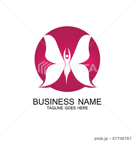 beauty flying women vintage butterfly logo 67706767