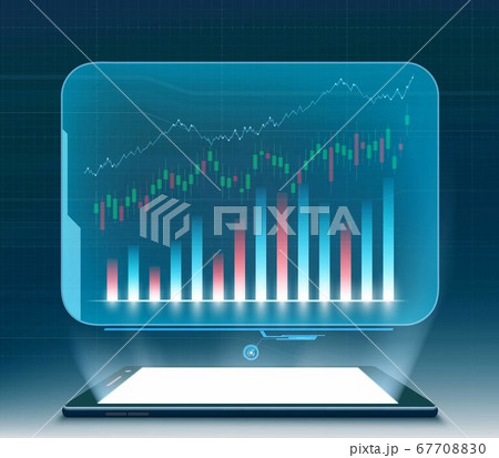 Financial graphs and charts on the projection screen Financial graphs and charts on the projection screen 67708830
