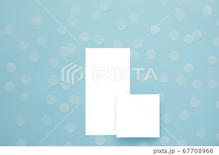 Empty card on blue background. Mockup template. 67708966