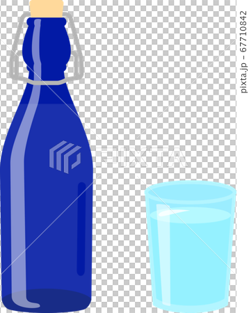 Water in a swing bottle and glass 67710842
