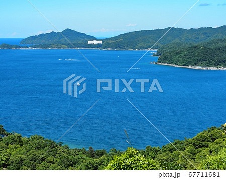 天橋立ビューランドから見る初夏の宮津湾の眺望 67711681