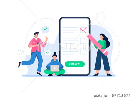 A man and women vote online pros and cons.  67712674