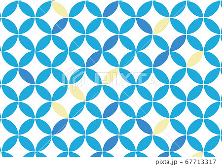 海イメージ七宝模様のパターンスウォッチ素材 67713317