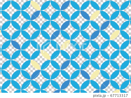 海イメージ七宝模様のパターンスウォッチ素材 67713317