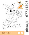 Colorful vector template and colorless contour dot-to-dot cute bunny isolated on white background. Wild animals preschool kids coloring book illustrations and developmental activity. 67714206