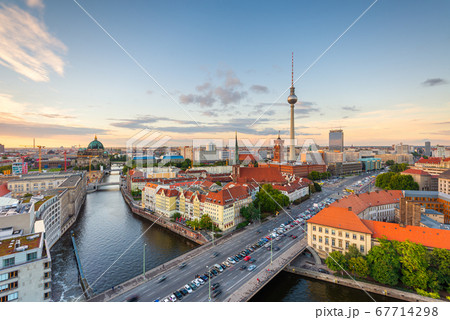 Berlin, Germany Skyline from Above the Spree Berlin, Germany Skyline from Above the Spree 67714298