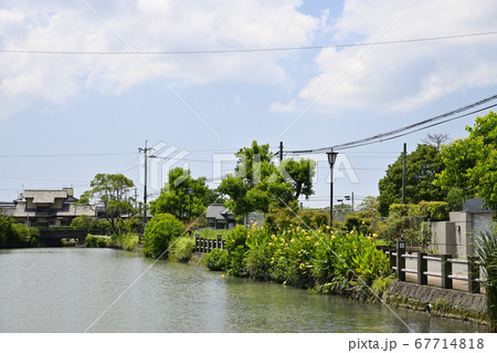 柳川市 掘割のある風景 柳川市 掘割のある風景 67714818