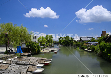 柳川市　掘割のある風景　 67715390