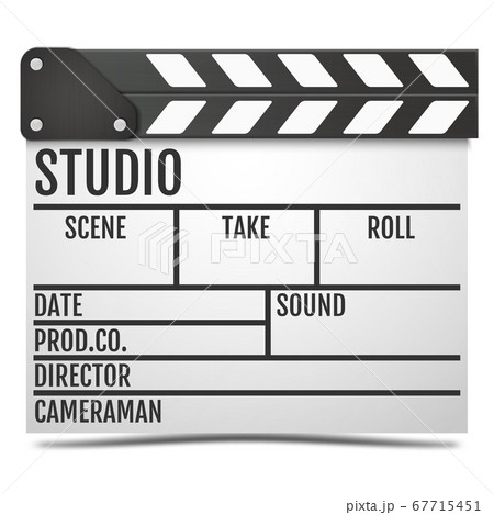 Realistic Movie clapper board. Vector. 67715451