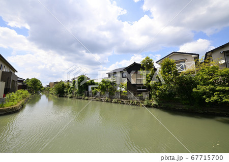柳川市 掘割のある風景 柳川市 掘割のある風景 67715700