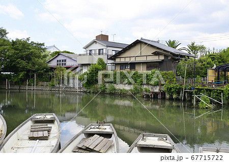 柳川市 掘割のある風景 柳川市 掘割のある風景 67715722