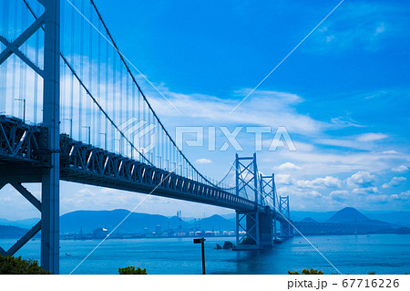青空の元で撮影した瀬戸大橋 青空の元で撮影した瀬戸大橋 67716226